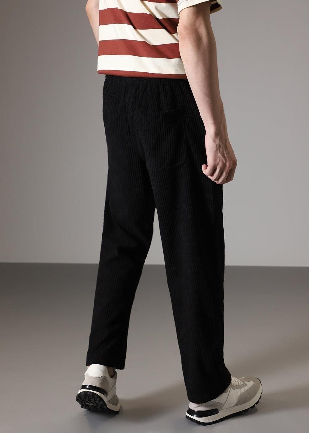 Men's Caudray Fabric Stylish Pants (Black, Pack of 1)
